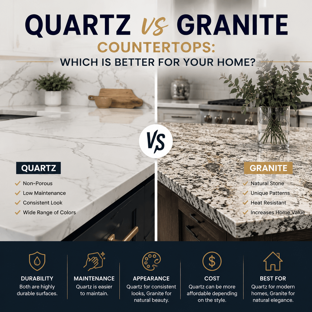 Quartz vs Granite Countertops: Which Is Better for Your Home?